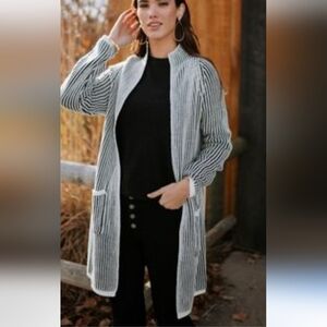 BOHME Hellen Knit Long Open Front Cardigan, Size XS, Style#NJ35612